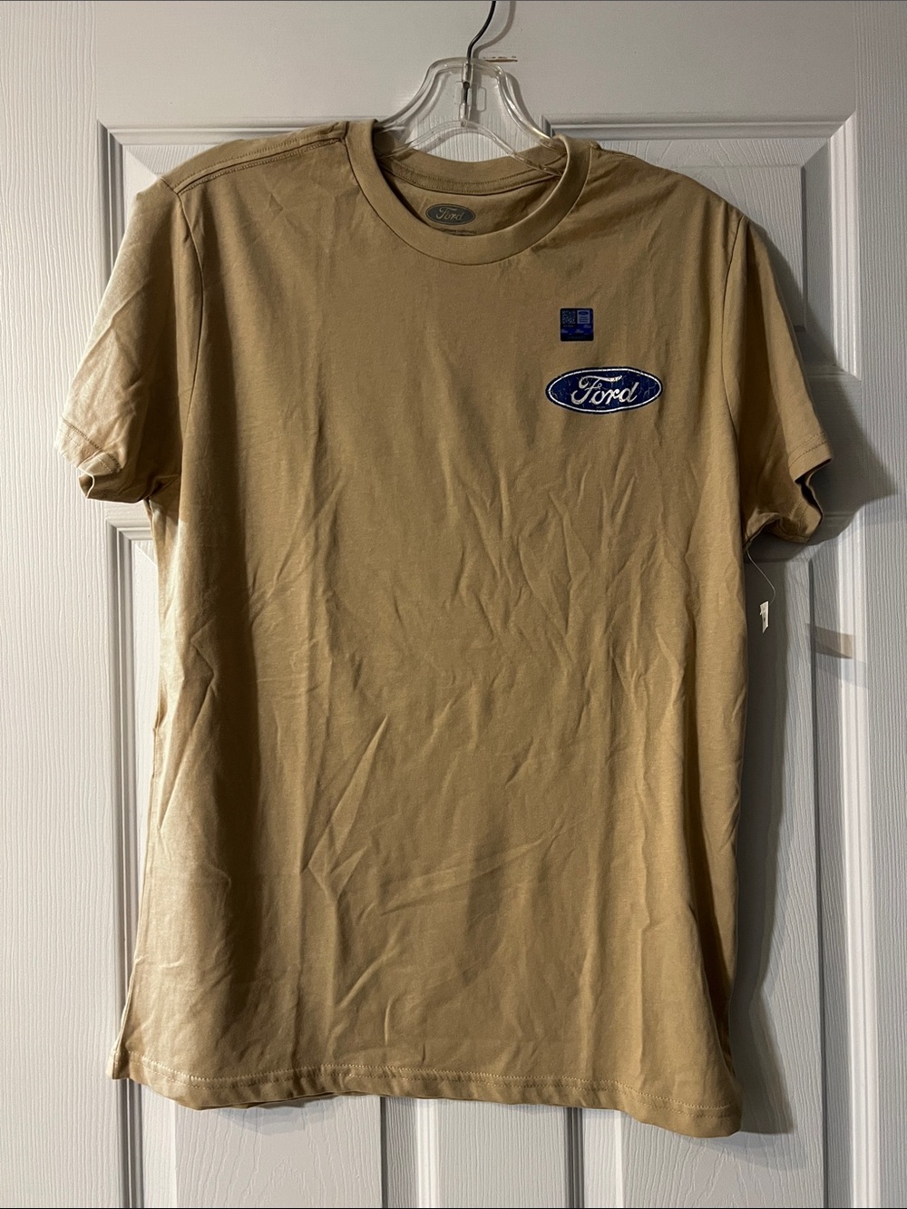 Ford Short Sleeve Logo Tee in Khaki with Blue Patch